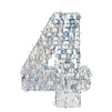 Small Holographic Silver Foil Number 4 Pinata for Kids Birthday Party Decorations (15.7x9x3 in)