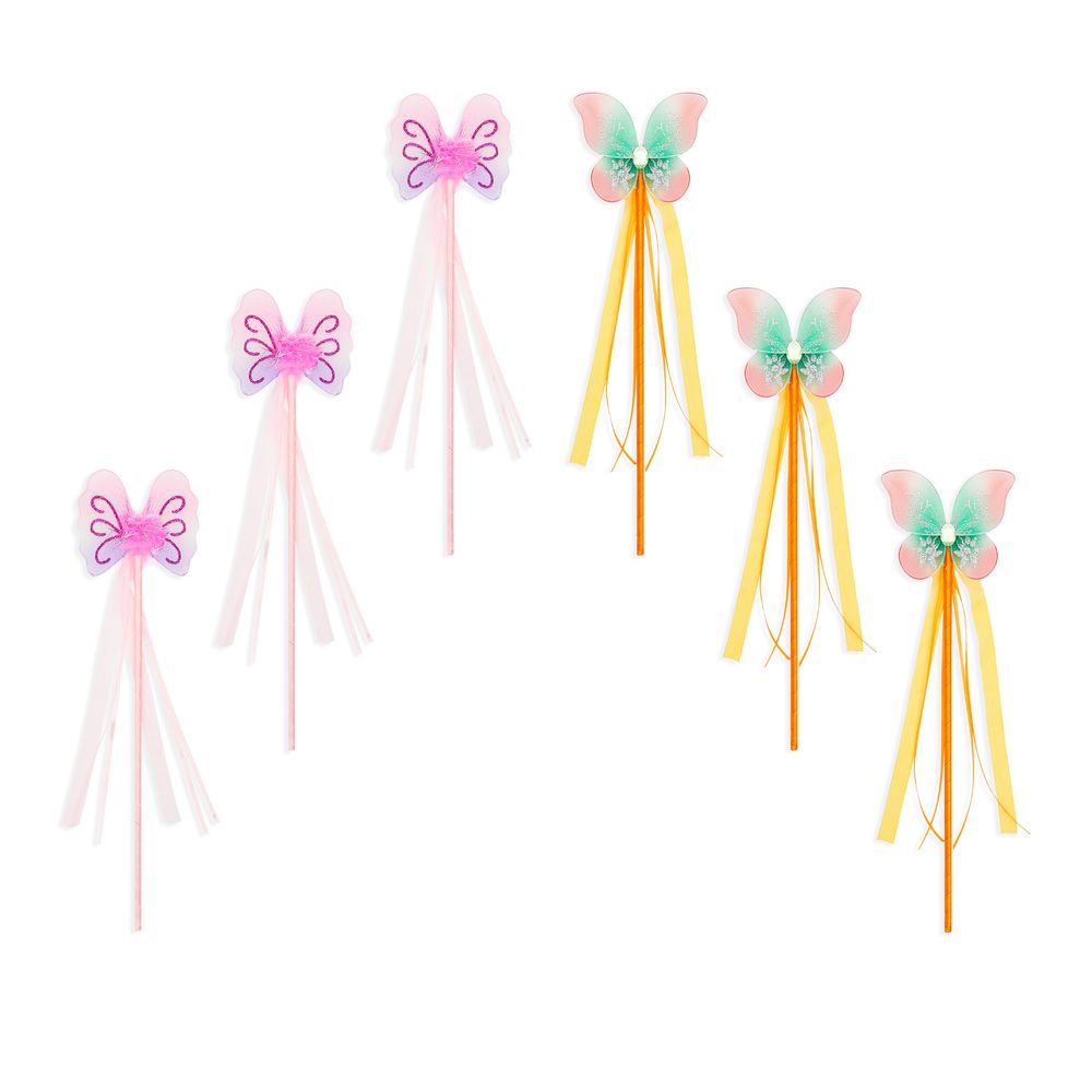 Butterfly Princess Wands for Girls Fairy Birthday Party Favors (12 Pack)