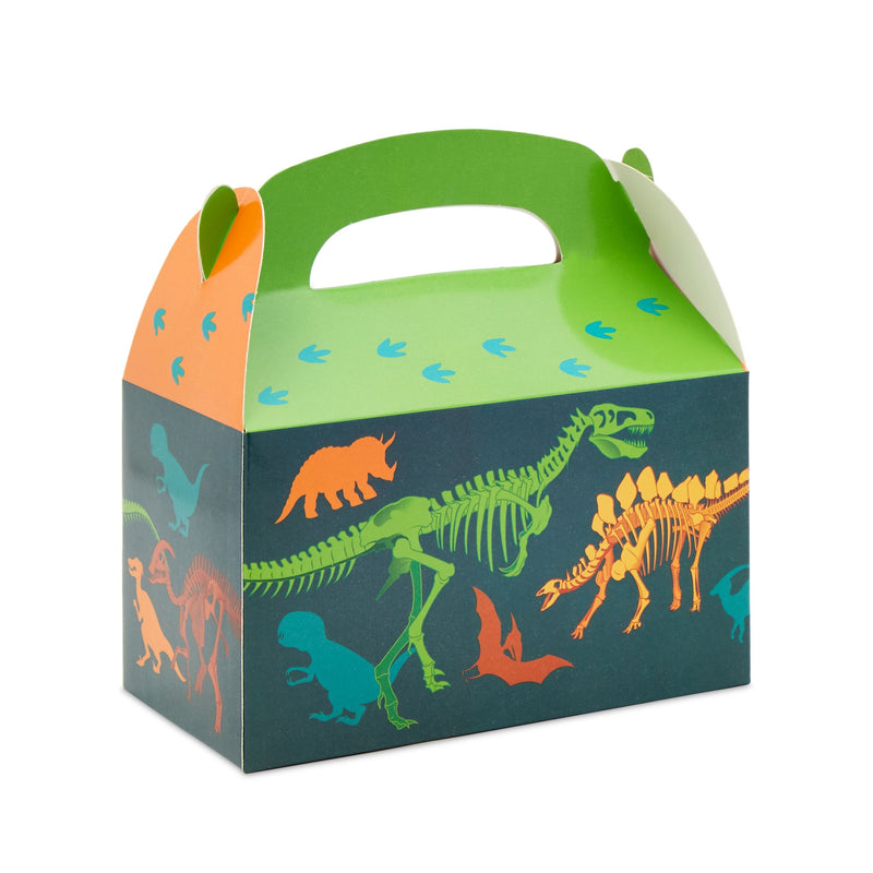 24 Pack Dinosaur Treat Boxes with Handle and Stickers - Dino Party Favors for Kids' Birthday Supplies (6.2 x 3.6 x 3.5 in)