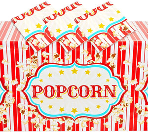 Popcorn Tablecloths for Movie Night, Carnival Party Supplies (54 x 108 In, 3 Pack)