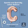 Rose Gold Foil Letter C Party Balloons (40 in, 2 Pack)
