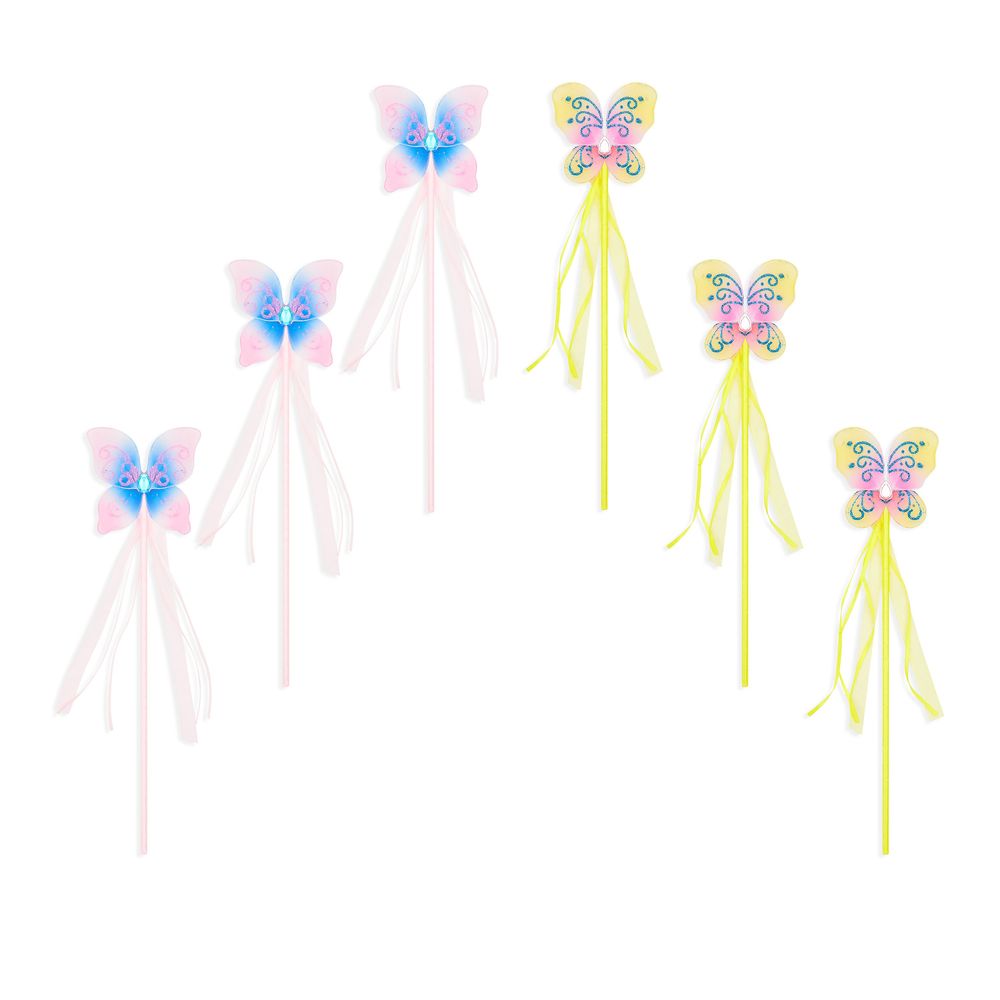 Butterfly Princess Wands for Girls Fairy Birthday Party Favors (12 Pack)