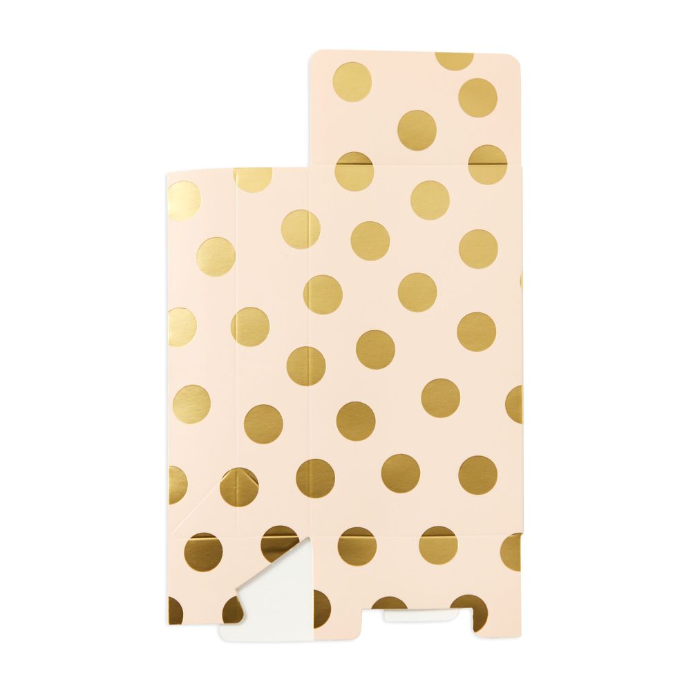 Pink Birthday Party Favor Gift Bags, Gold Foil Polka Dots Boxes (24 Pack)