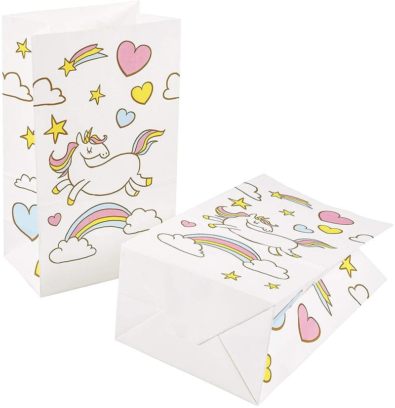 Rainbow Unicorn Party Favor Bags for Kids Birthday Party (5 x 8.5 x 3 In, 36 Pack)