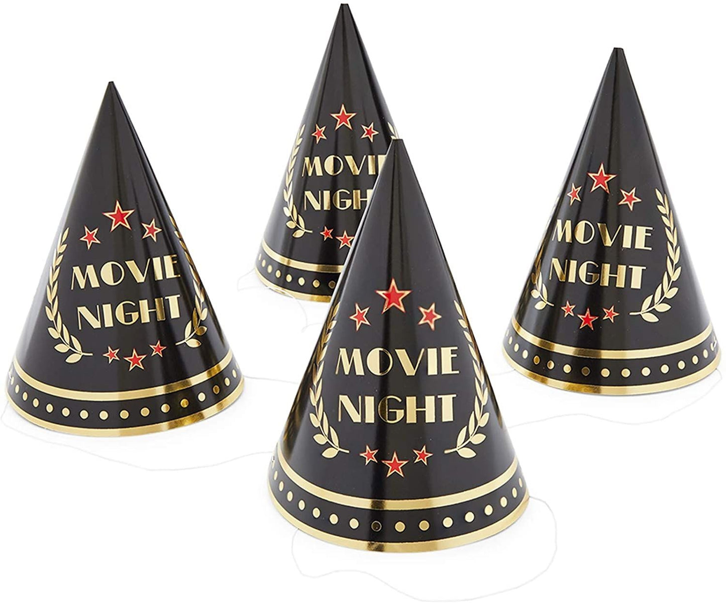 Movie Night Party Pack with Dinnerware, Hats, Banner, Tablecloths (Serves 24, 99 Pieces)