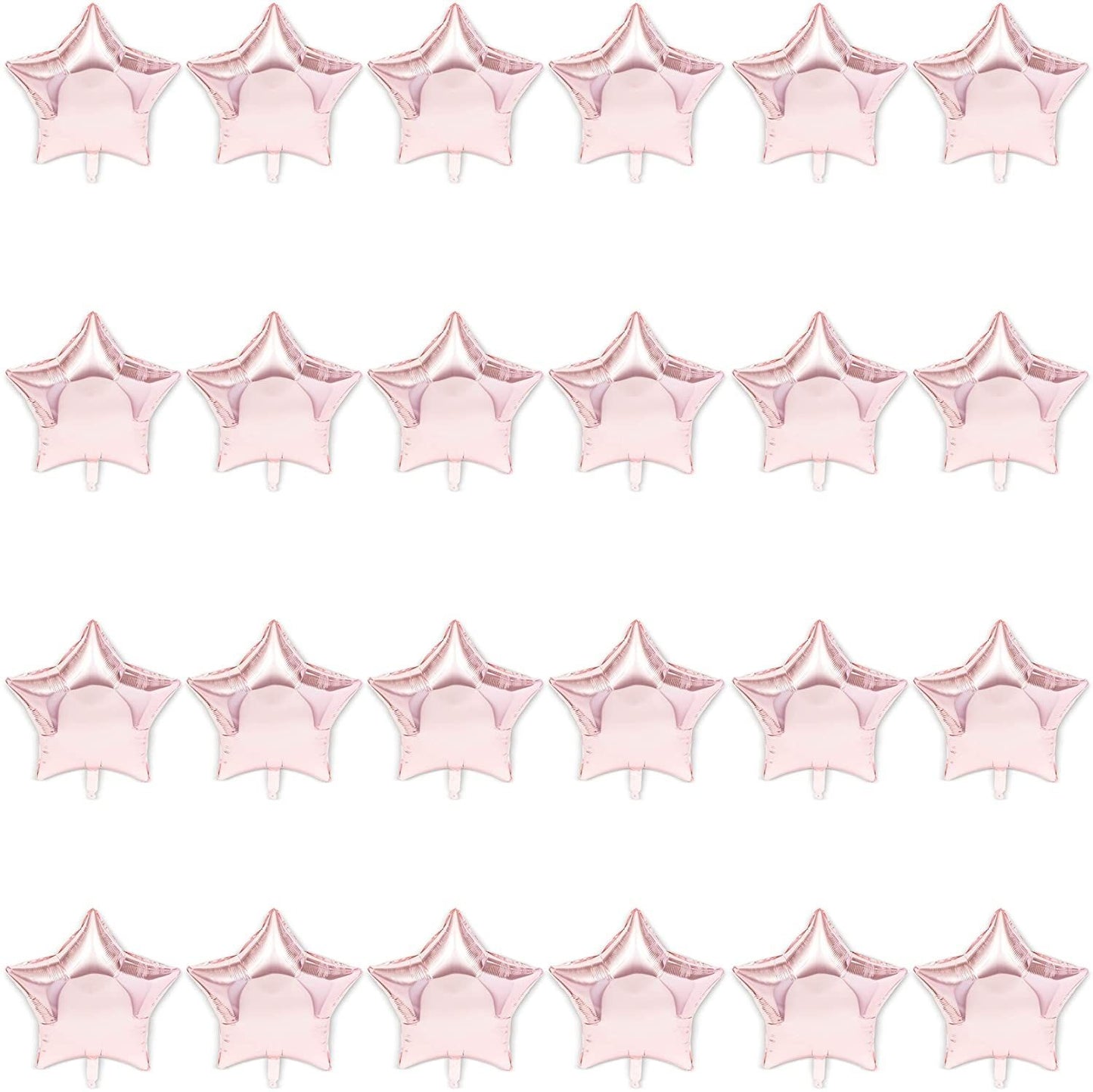 24 Packs Rose Gold Star Themed Foil Balloons 24" for Baby Shower Birthday Party Decorations