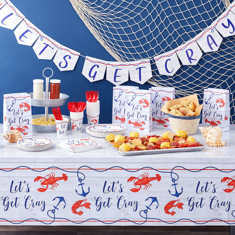 3 Pack Crawfish Table Covers for Crawfish Party Decorations, Rectangular Tables, Party Supplies (5 x 9 Feet)