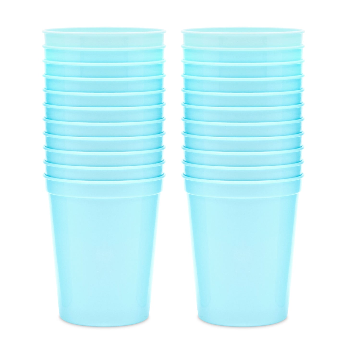 24-Pack 16-Ounce Blue Plastic Stadium Cups, Bulk Reusable Tumblers for All Occasions and Celebrations