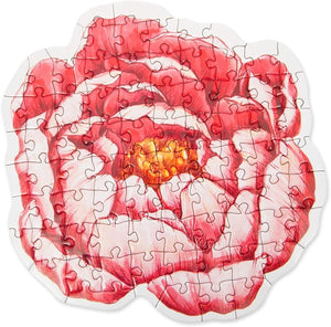 80 Pieces Mini Floral Jigsaw Puzzles for Adults, Pink Flowers Puzzle for Valentine's Day Gift, 8.4 x 8.6 in