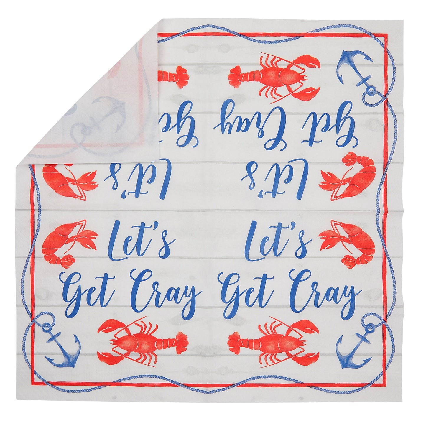 100 Pack Crawfish Paper Napkins for Crawfish Boil Party Supplies and Decor (2-ply, 6.5 In)