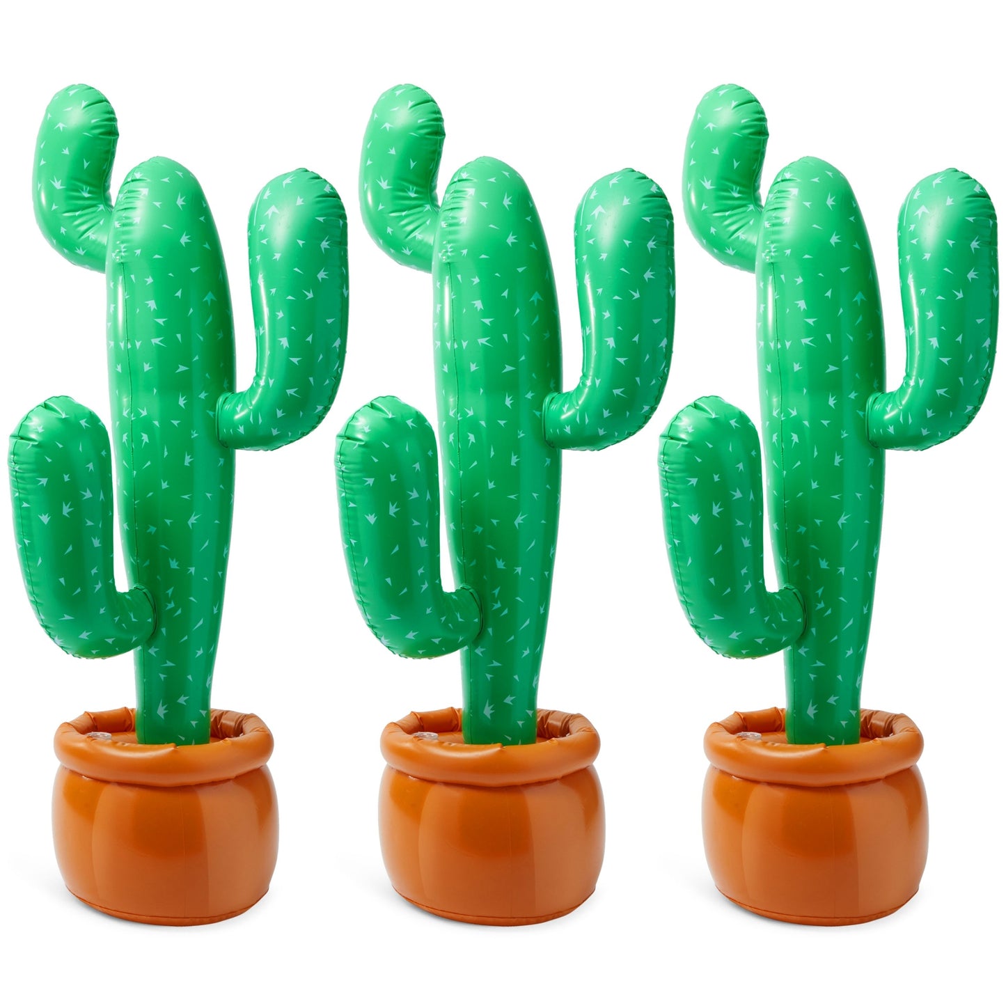 3 Pack 35 Inch Inflatable Cactus Set for Mexican Fiesta Party Decorations, Cinco de Mayo Supplies