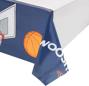 Basketball Plastic Table Cloths, Sports Themed Party Supplies (54x108 in, 3 Pack)