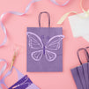 25-Pack Purple Gift Bags with Handles, 8x4x10-Inch Paper Goodie Bags for Party Favors and Treats, Birthday Party Supplies