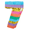 Rainbow Number 7 Pinata for 7th Birthday Party Decorations, Fiesta , Cinco de Mayo Celebration (Small, 12 x 16.75 x 3 Inches)