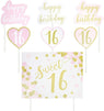 Sweet 16 Birthday Yard Signs, 8 Lawn Decorations in 3 Designs (26 Piece Set)