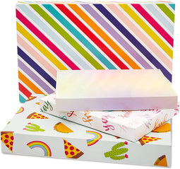 Blue Panda Rainbow All Occasion Gift Boxes (24 Pack) 4 Designs, 3 Sizes