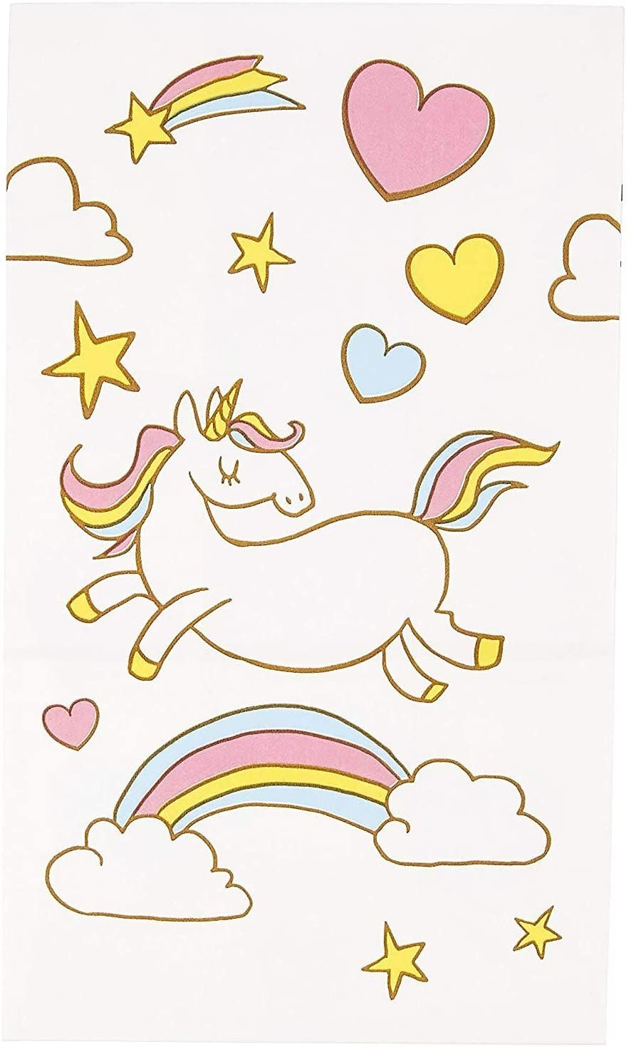 Rainbow Unicorn Party Favor Bags for Kids Birthday Party (5 x 8.5 x 3 In, 36 Pack)