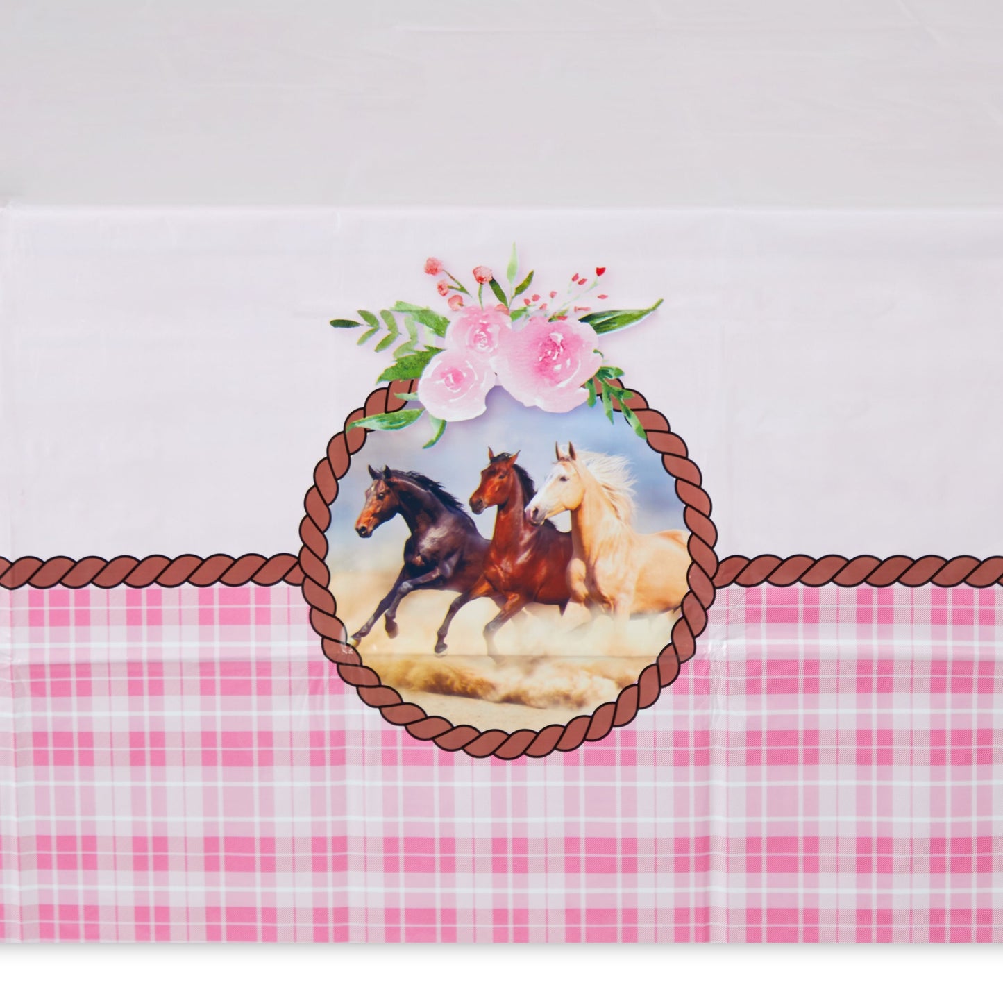 3 Pack Horse Plastic Table Covers, Cowgirl Birthday Party Supplies for Girls (54 x 108 In)