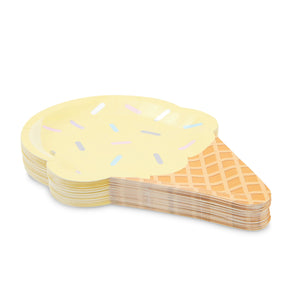 Ice Cream Plates for Kids Birthday Party Decorations (8 x 10 In, 48 Pack)
