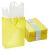 20-Pack Small Paper Gift Bags with Handles, 5.5x2.5x7.9-Inch Goodie Bags with 20 Sheets White Tissue Paper and 20 Hang Tags for Small Business (Yellow)