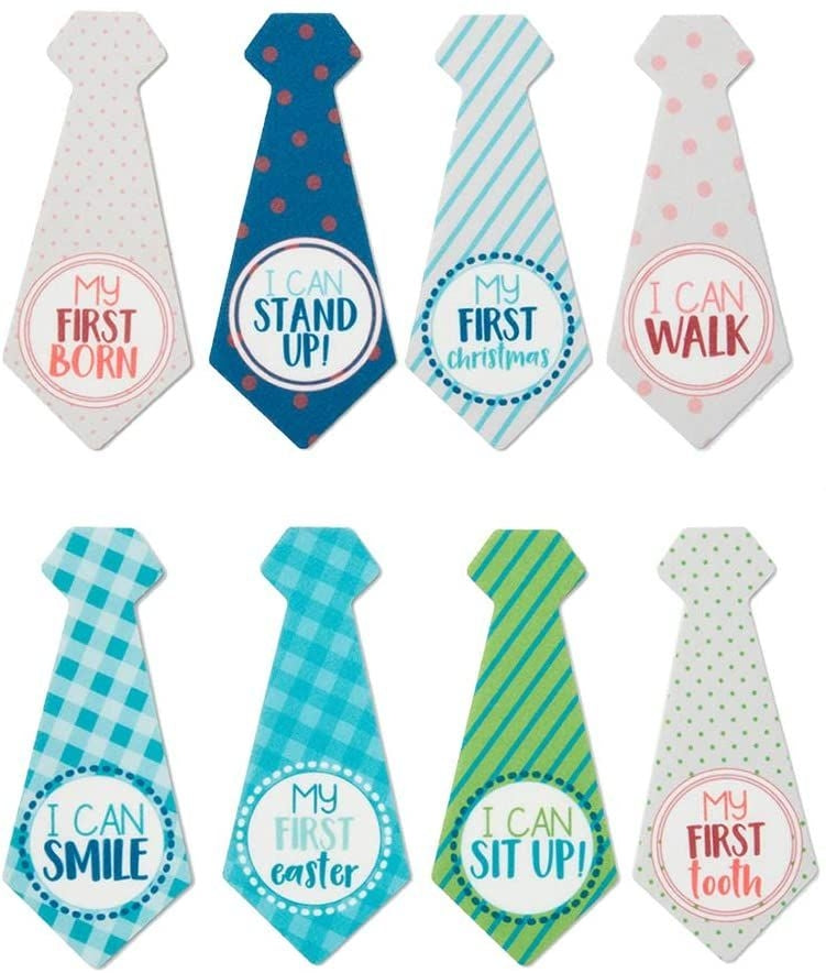 Milestones of Baby's First Year, Monthly Necktie Stickers (Felt, 20-Pk)