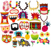Luau Photo Booth Props - 72-Pack Luau Party Supplies, Selfie Props, Hawaiian Party Favors for Cocktail Parties, Tiki Parties and Hawaiian-Themed Events