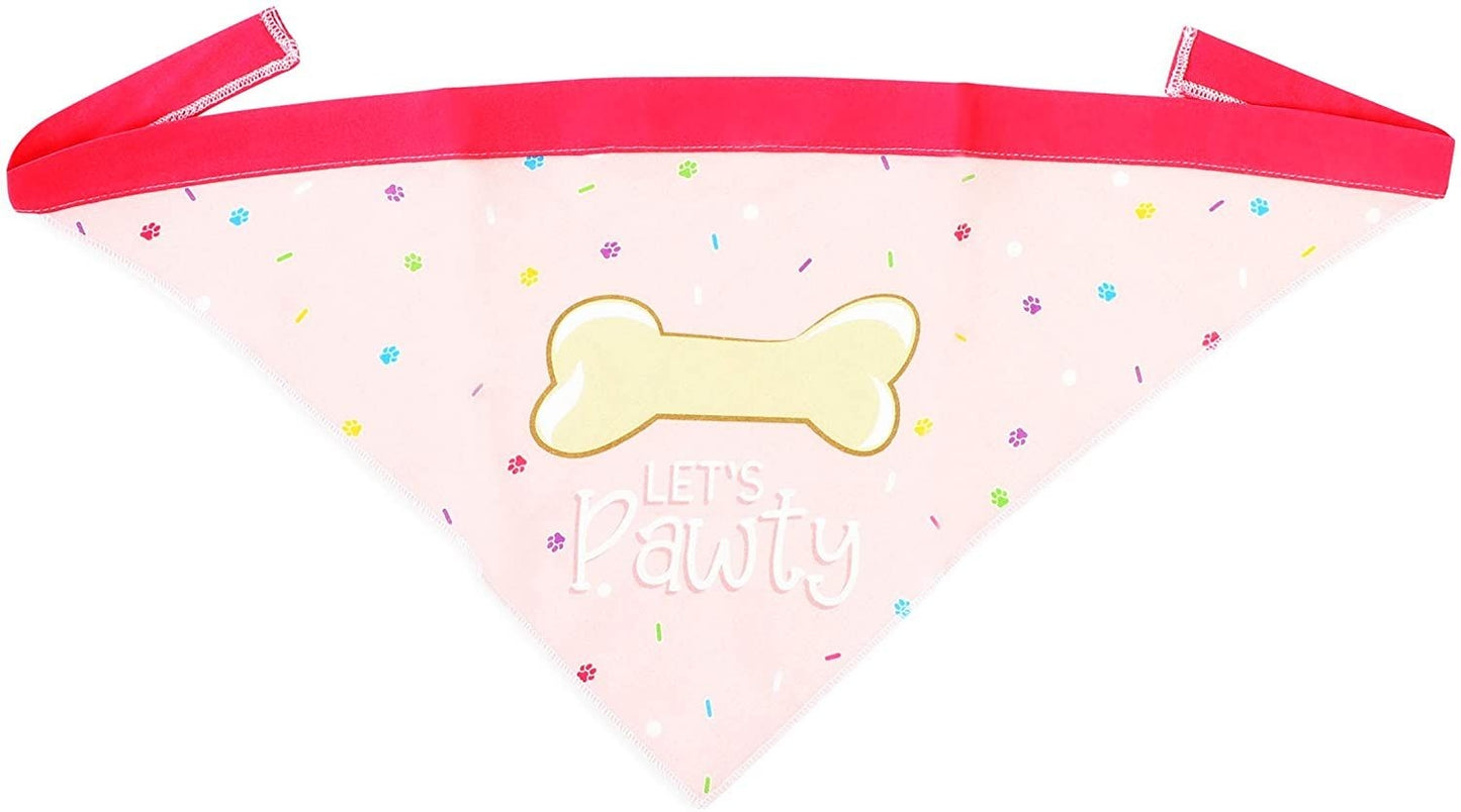 Pink Dog Birthday Bandana, Let's Pawty