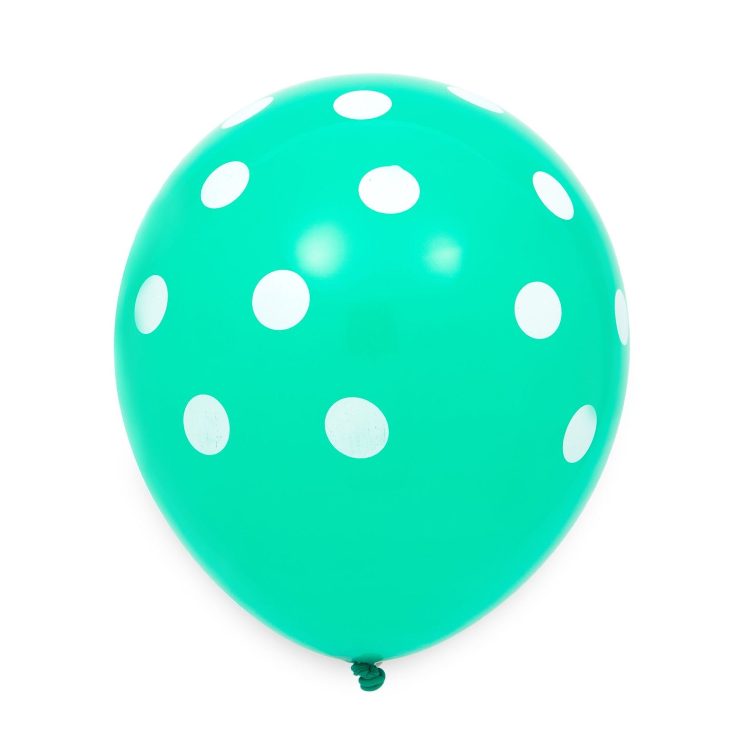 50-Pack 12-Inch Green Latex Polka Dot Balloons for Birthday Party Decorations Supplies with 1 Gold 2.5x2.5x5-Inch Balloon Weight and 1 Roll of 10mm Wide White String