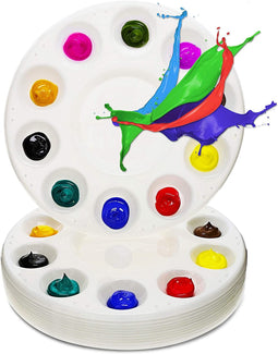 Plastic Paint Palette, Art Supplies (6.7 In, 12 Pack)