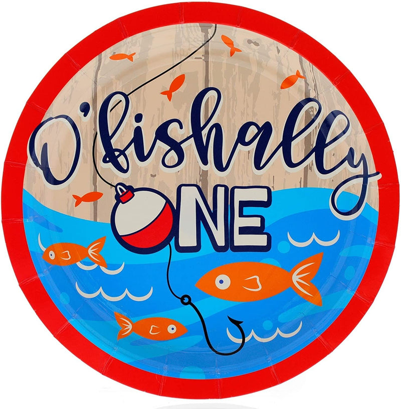 O’fishally One Paper Plates for 1st Birthday Party (7 Inches, 80 Pack)