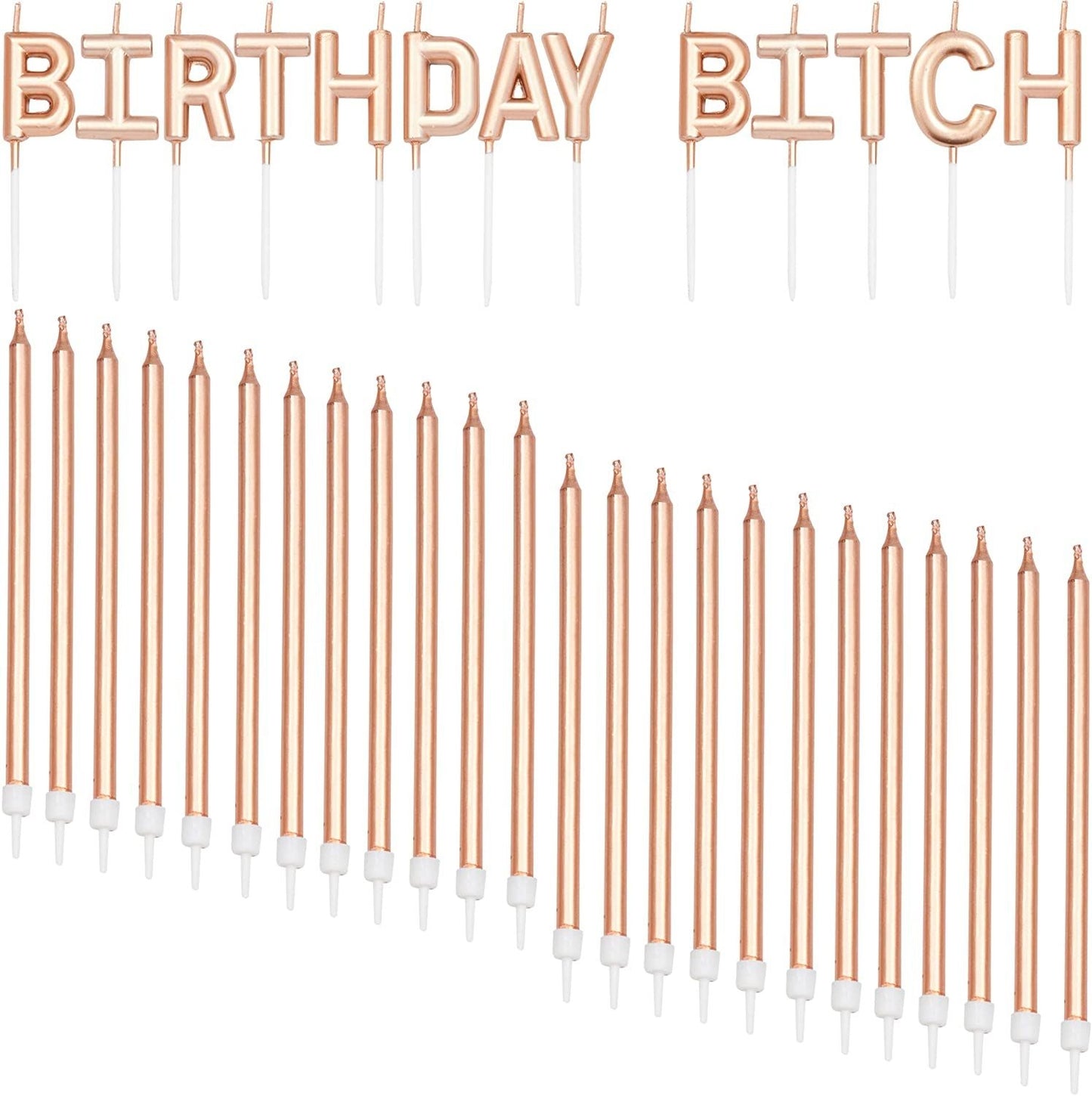 Birthday B Birthday Cake Candles with Holders (37 Pack)