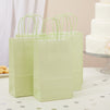 25-Pack Light Green Gift Bags with Handles, 5.5x3.2x9-Inch Paper Goodie Bags for Party Favors and Treats, Birthday Party Supplies