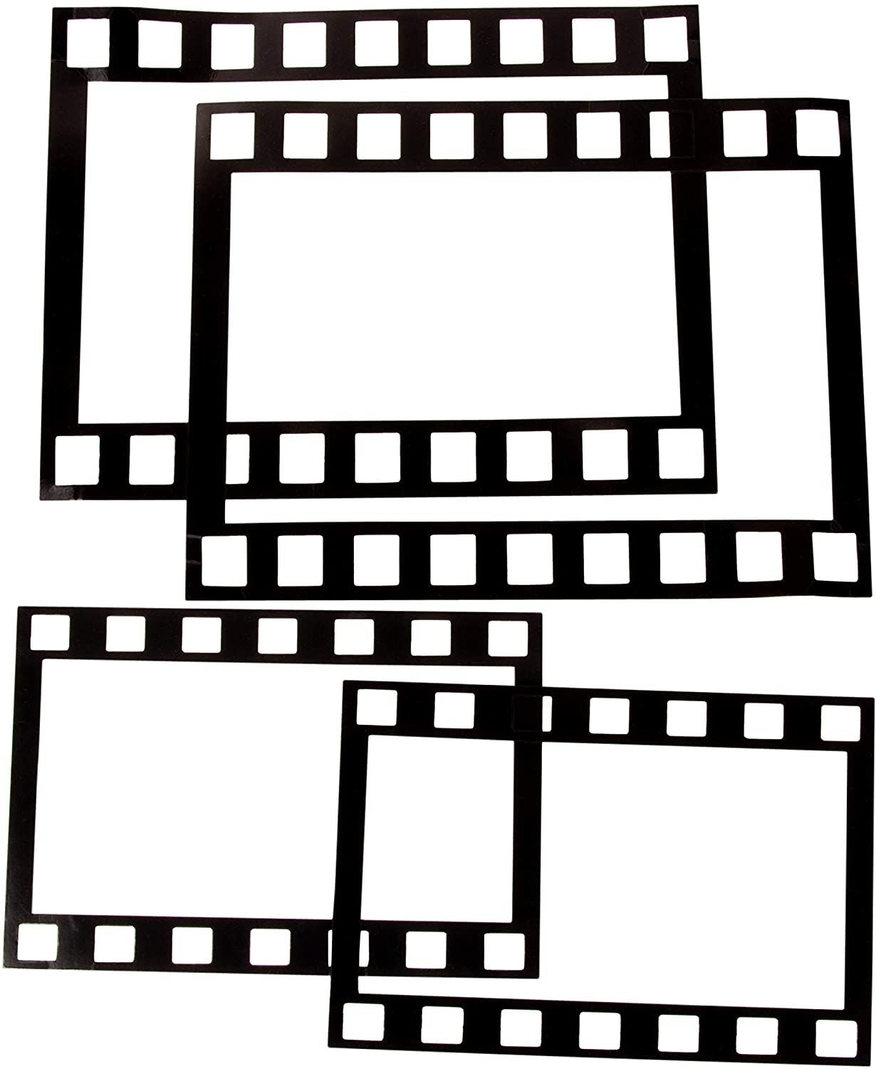 4-Pack Hollywood Movie Filmstrip Photo Booth Party Props, 2 Large and 2 Small Handheld Border Frames