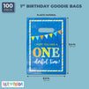 Boys 1st Birthday Party Favor Goodie Bags (100 Pack)