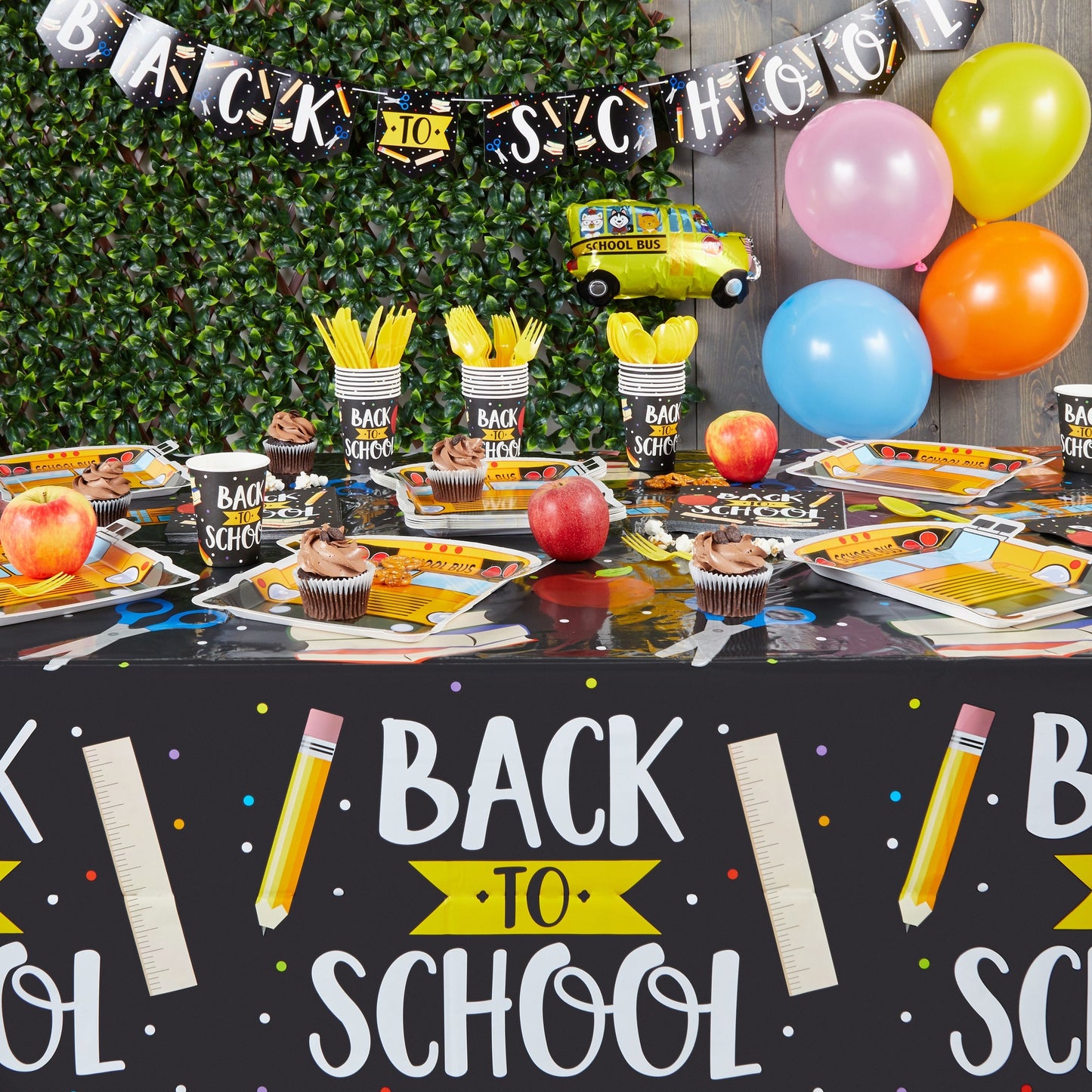 3 Pack Disposable Plastic Tablecloths for Classroom Party Supplies, Back to School Table Decorations (54 x 108 In)