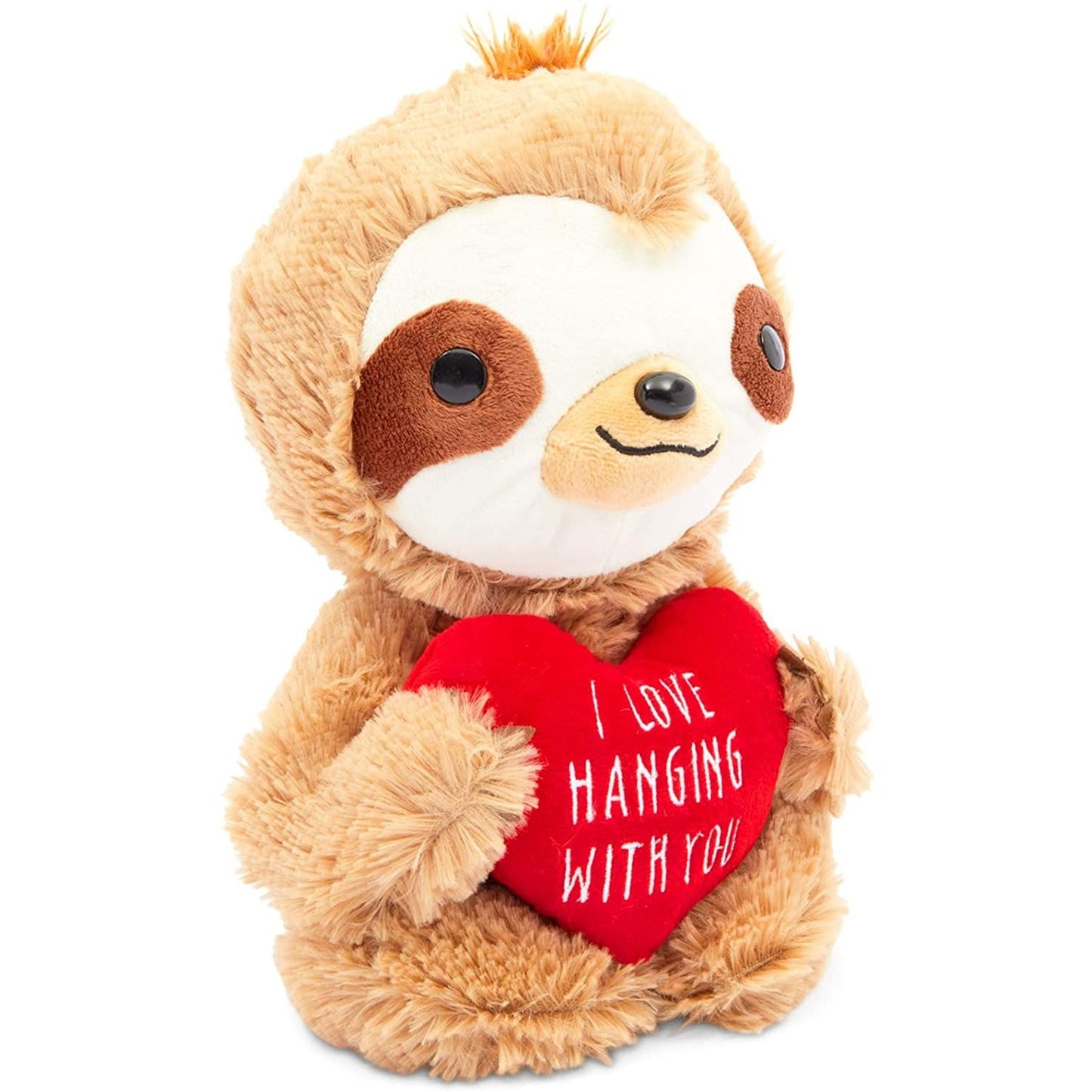 Sloth Plush Toy with Red Heart, I Love Hanging with You Stuffed Animal (10 in)