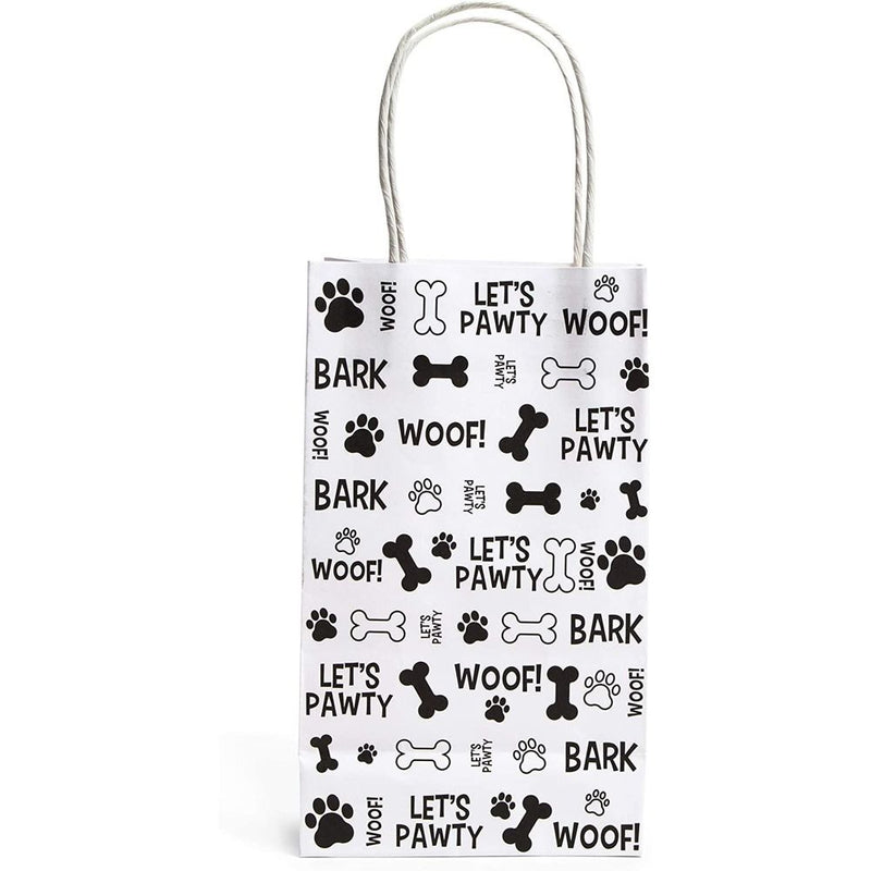 Dog Gift Bags with Handles, Lets Pawty, Woof, Bark (13.2 In, 24 Pack)