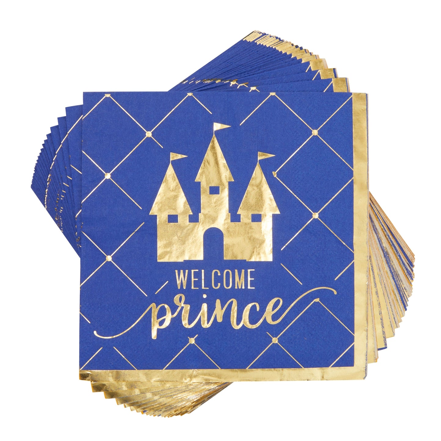 219-Piece Royal Prince Baby Shower Decorations for Boys, Blue Party Supplies Set with Balloons, Gift Boxes, Welcome Banner (Serves 24)