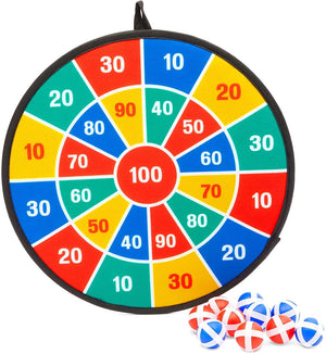 Kids Dart Board Game with 10 Sticky Balls, Darts Board Set with Hook, 14 in.