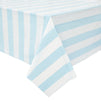 3 Pack Light Blue and White Striped Tablecloth, Disposable Table Cover for Summer Beach Theme Party Decorations (54 x 108 In)