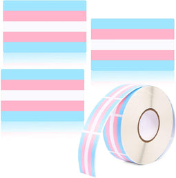 Blue Panda Transgender Pride Self Adhesive Sticker Roll (1.25 x 2 in., 1000 Pack)