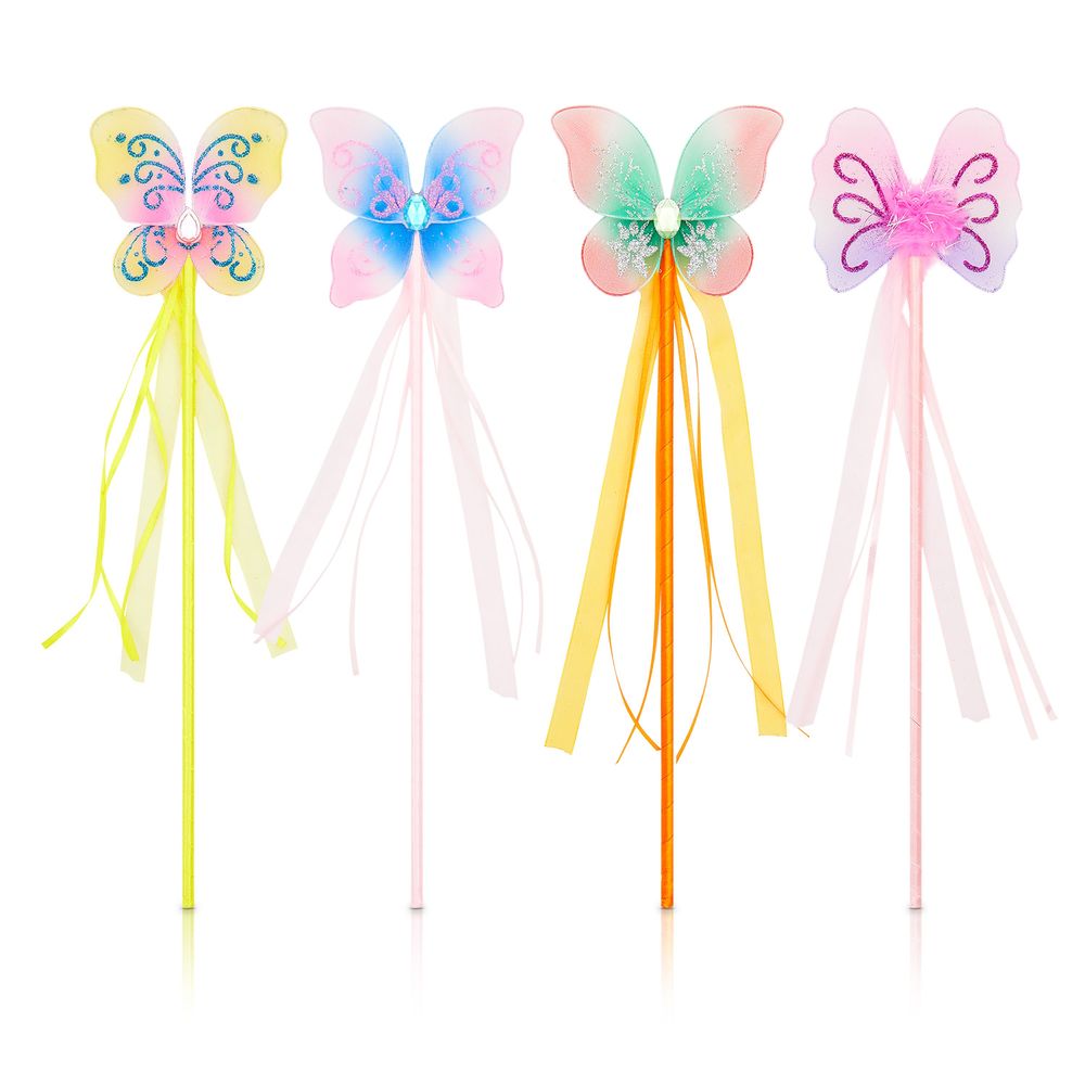 Butterfly Princess Wands for Girls Fairy Birthday Party Favors (12 Pack)