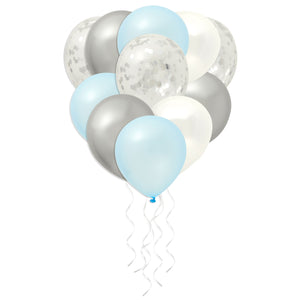 18th Birthday Balloons, Silver Number 18, Stars Party Decorations (Blue, 46 Pieces)