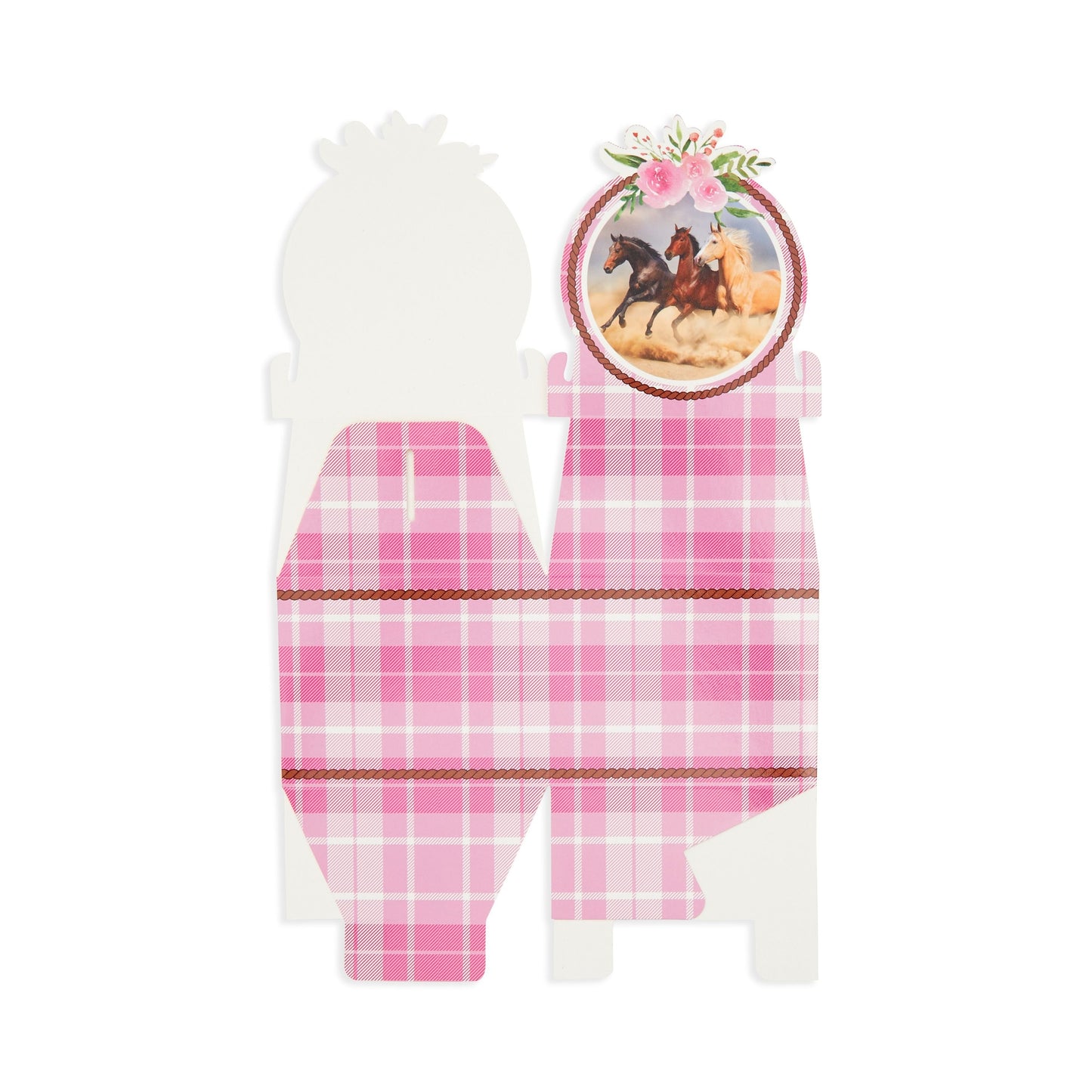 36 Pack Pink Plaid Horse Party Favor Treat Boxes for Cowgirl Birthday Supplies (3.5 x 2.75 In, Pink)