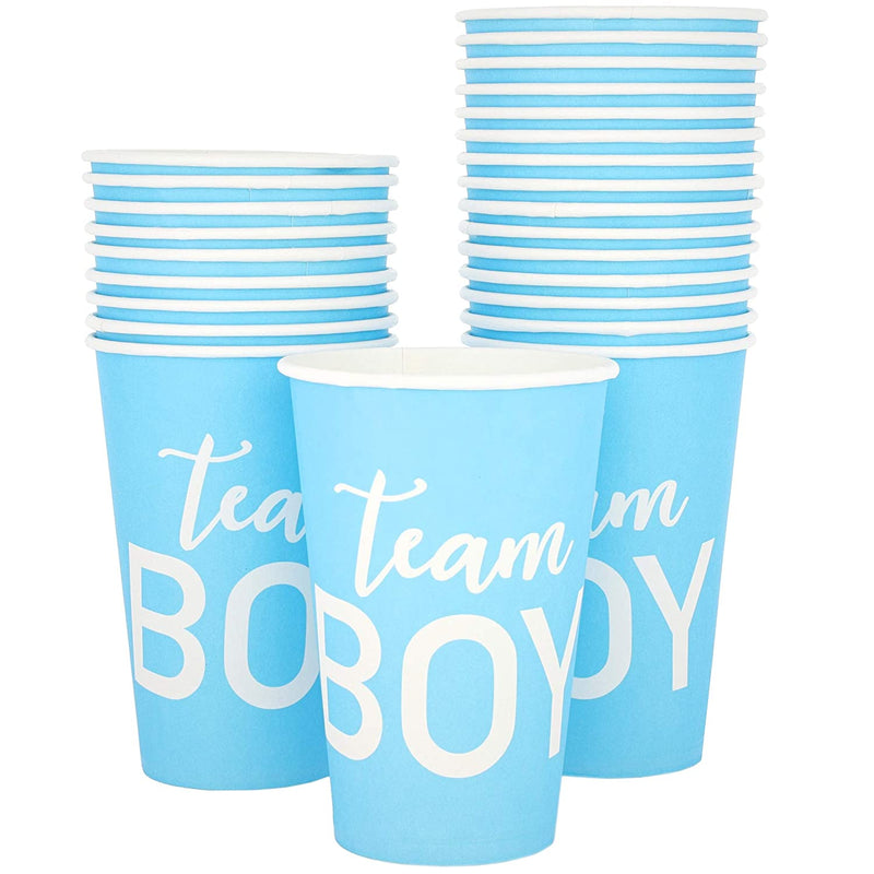 Paper Party Cups, Gender Reveal Party Supplies (10 oz, Pink and Blue, 50-Pack)