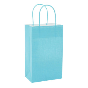 25-Pack Teal Gift Bags with Handles, 5.5x3.2x9-Inch Paper Goodie Bags for Party Favors and Treats, Birthday Party Supplies