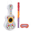 3-Piece Floral Guitar Pinata Bundle with Blindfold and Bat for Kids Birthday Party, Cinco de Mayo (17 x 10 x 3 In)