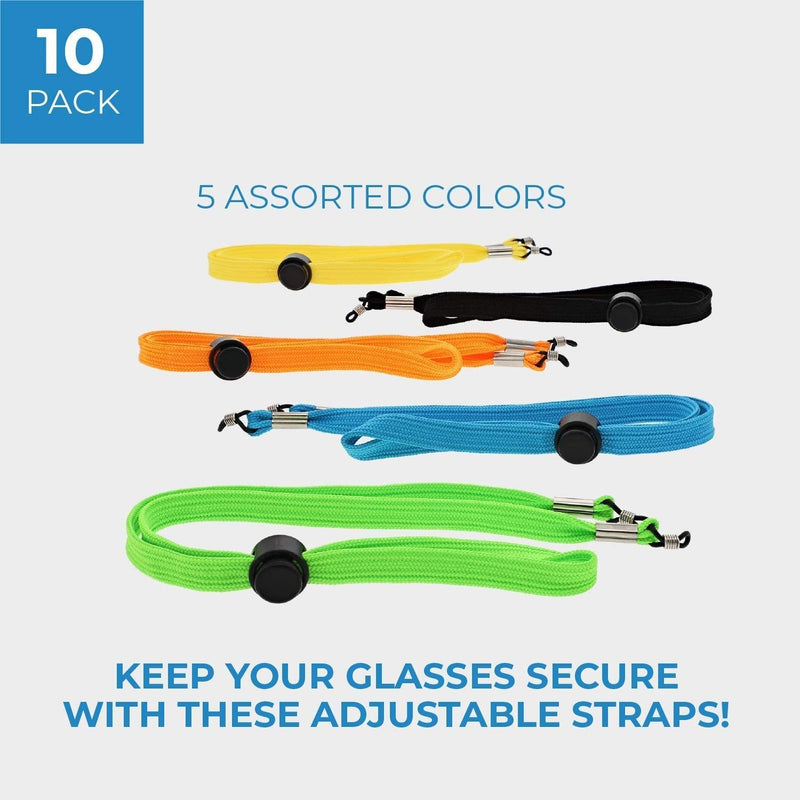10-pack Eyewear Retainer Strap Neck Lanyard Keeper A , for Eyewear, Eyeglass, Sunglass, Glasses, Accessories, 5 Assorted Colors