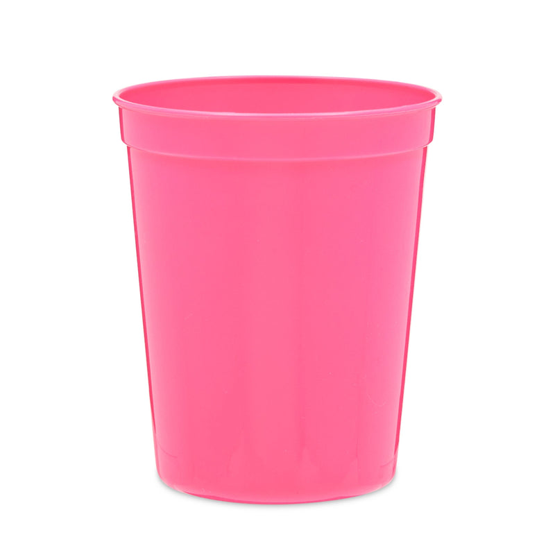 24-Pack 16-Ounce Hot Pink Plastic Stadium Cups, Bulk Reusable Tumblers for All Occasions and Celebrations