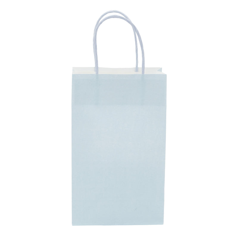25-Pack Light Blue Gift Bags with Handles, 5.5x3.2x9-Inch Paper Goodie Bags for Party Favors and Treats, Birthday Party Supplies